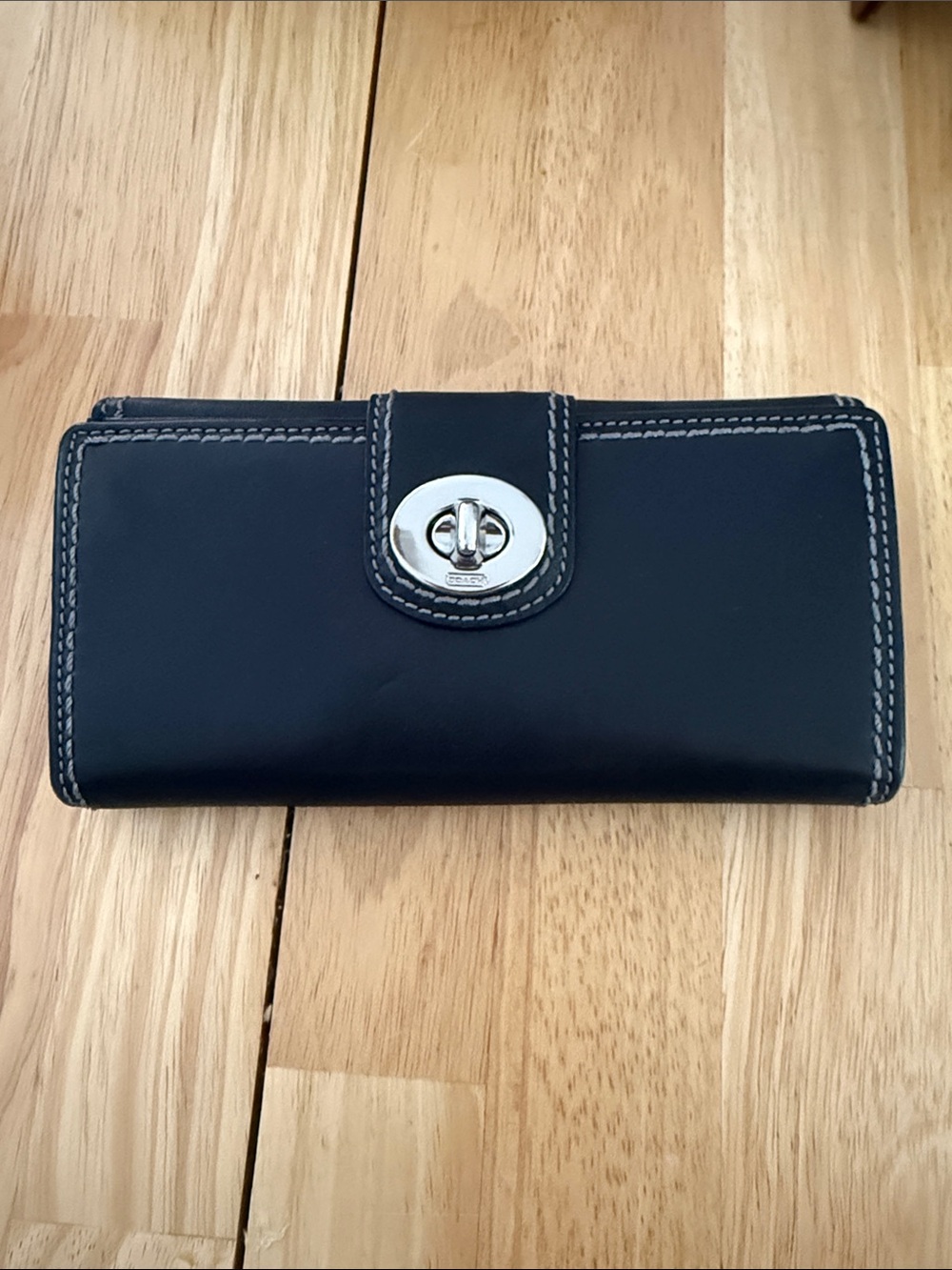 Coach leather turn lock wallet